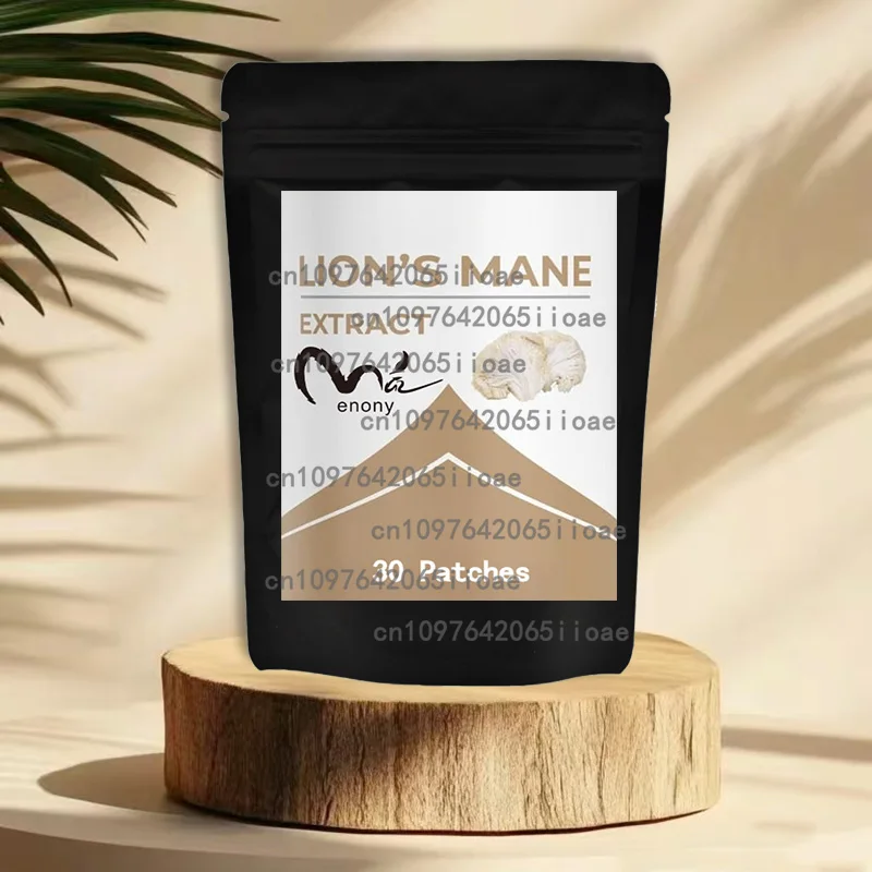30 Patches Lions Mane Mushroom Transdermal Patches for Brain Stress Relief, Mental Clarity and Calm Immune Support