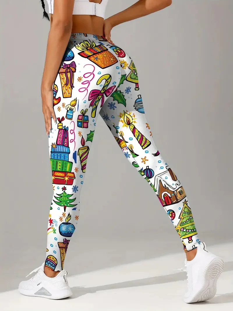 أزياء المرأة عناصر عيد الميلاد اليوغا السراويل الخريف والشتاء طماق في الهواء الطلق عارضة التصميم الإبداعي عالية الخصر السراويل المرنة