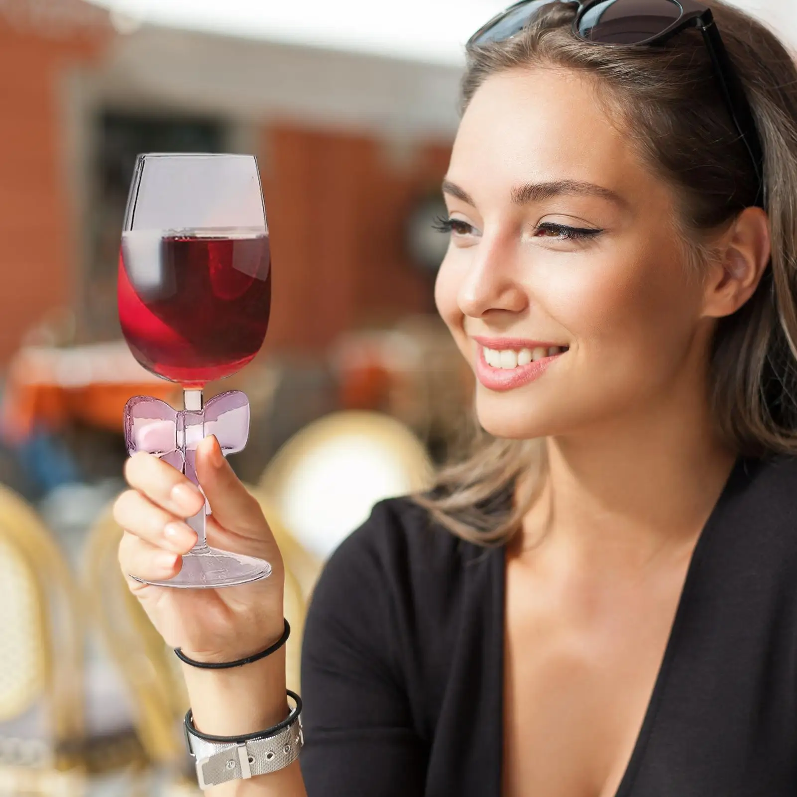 Wine Glasses Bow Tie Half-Cup Clear Cocktail Glass Decorative Glassware For Bar Table Kitchen Picnics Graduation Engagement