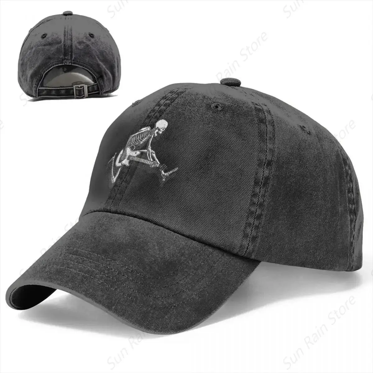 Skeleton Guitarist Jump Baseball Cap Men Cowboy Hats Women Visor Protection Snapback Guitar Rock Caps