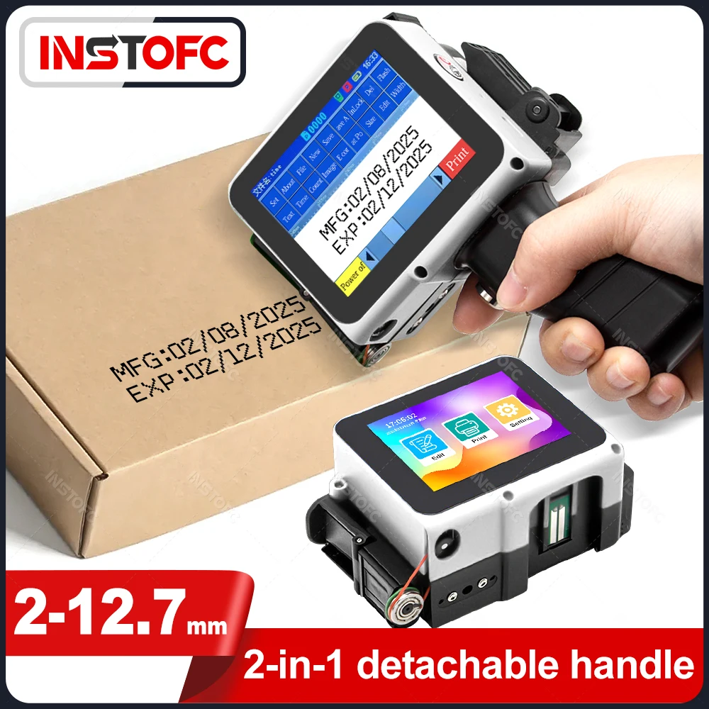 

Белый цвет 12,7 мм Мини-портативный струйный принтер QR-бар Код партии Номер даты Логотип Expiry Ручной струйный картридж Печатное устройство