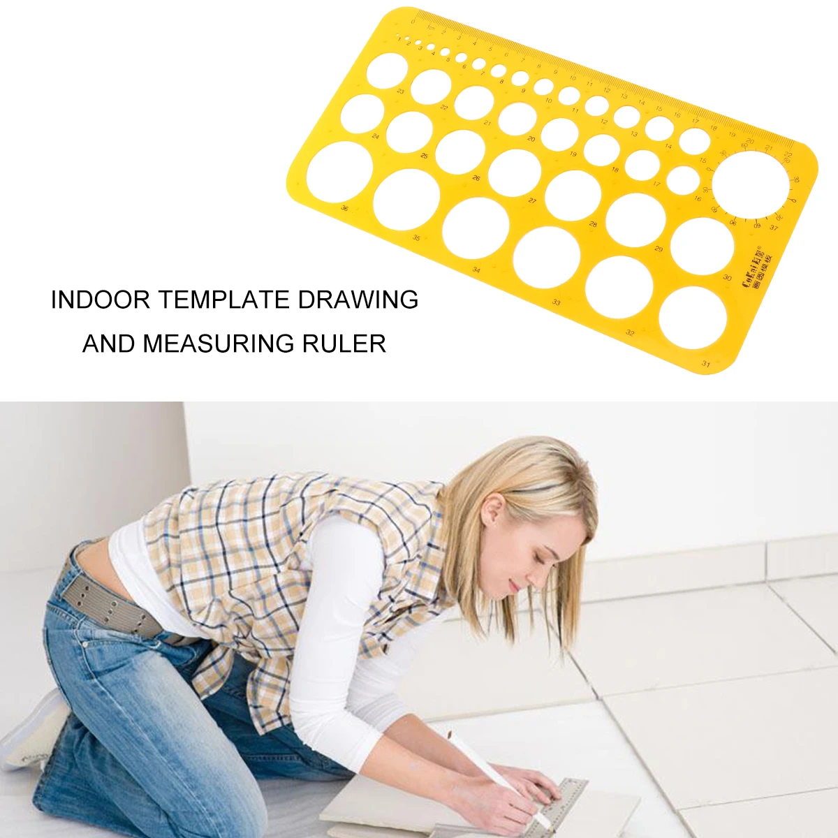 Stencil Circle Measuring Ruler Template Architecture Tool Indoor Drawing Kit Measuring Geometric Ruler for School Office Supplie