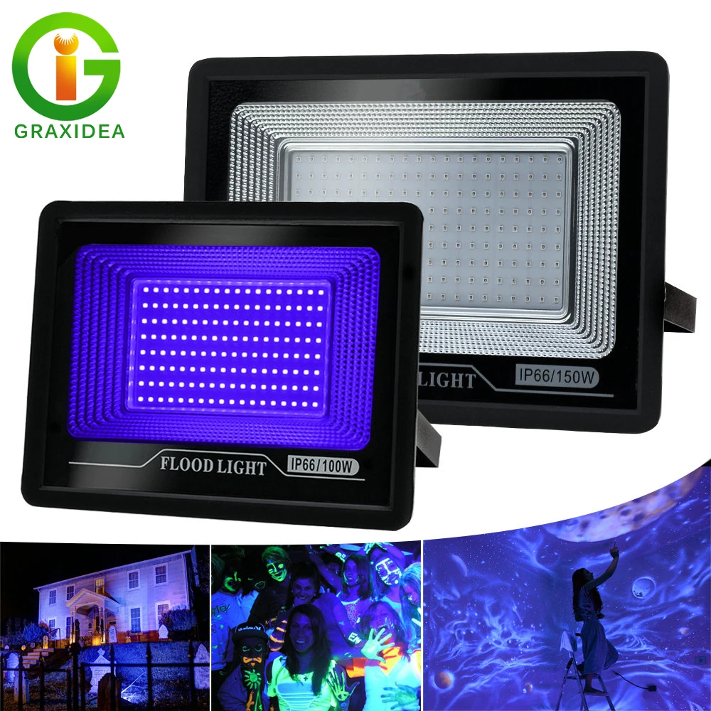 Sicherheit UVA Level Ultra Violet IP66 Wasserdicht 120 °   Lumineszenz-Winkel-LED-Flutlicht für die Dunkelatmosphäre im Notfall