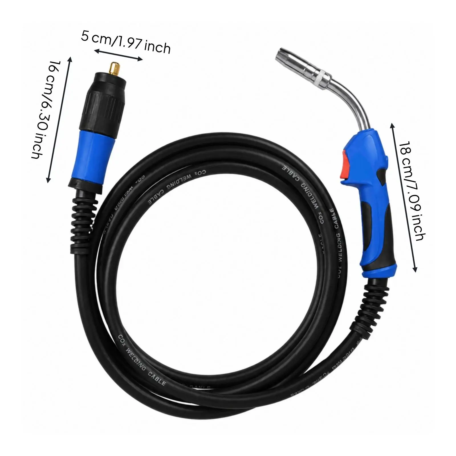 Mig Mag Welding Torch 25KD Copper with Easy Trigger and Euro Style Connection for Portable Mig Welding Machine Without Gas