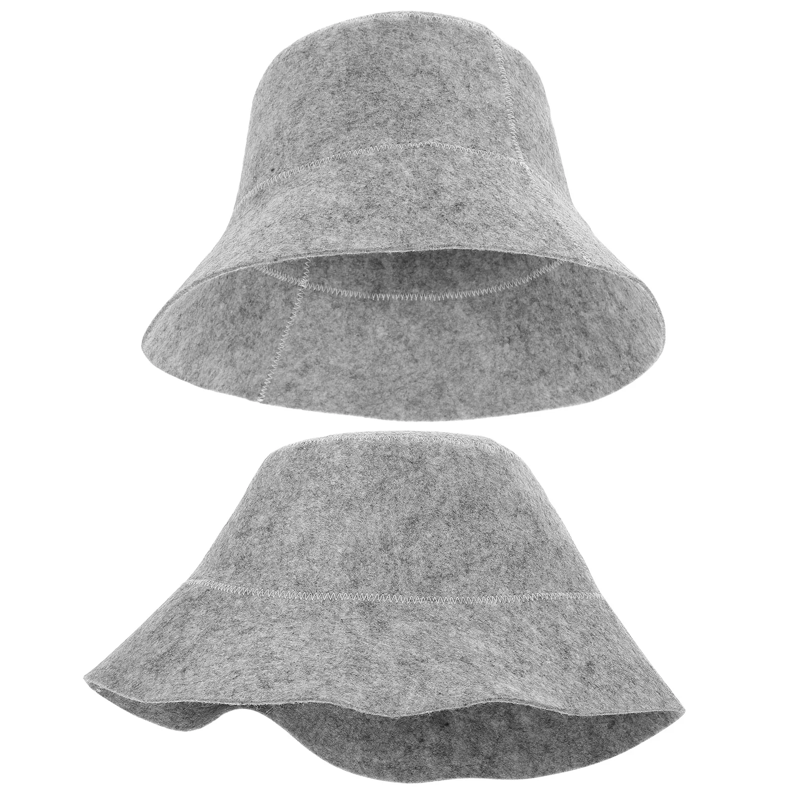 

2pcs Felt Sauna Hat Breathable Wide Brim Fisherman Hat For Outdoor Travel Sports Sun Protection Comfortable Spa Bath Accessory