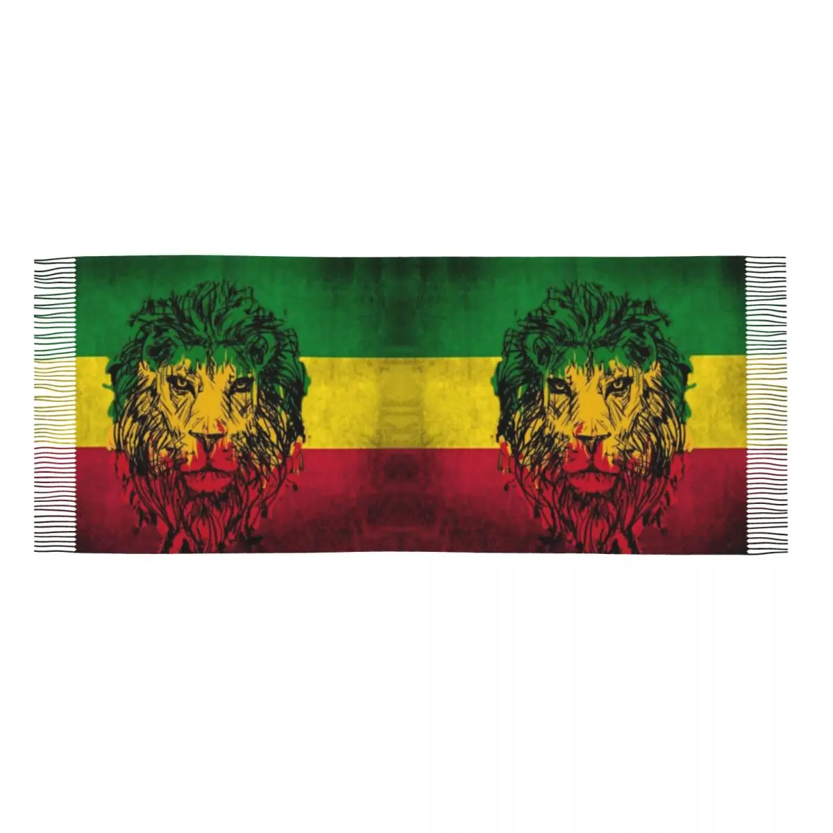 Niestandardowy nadruk lew judy Rasta jamajski Reggae szalik kobiety mężczyźni ciepłe szaliki zimowe Rastafarian Art szal Wrap