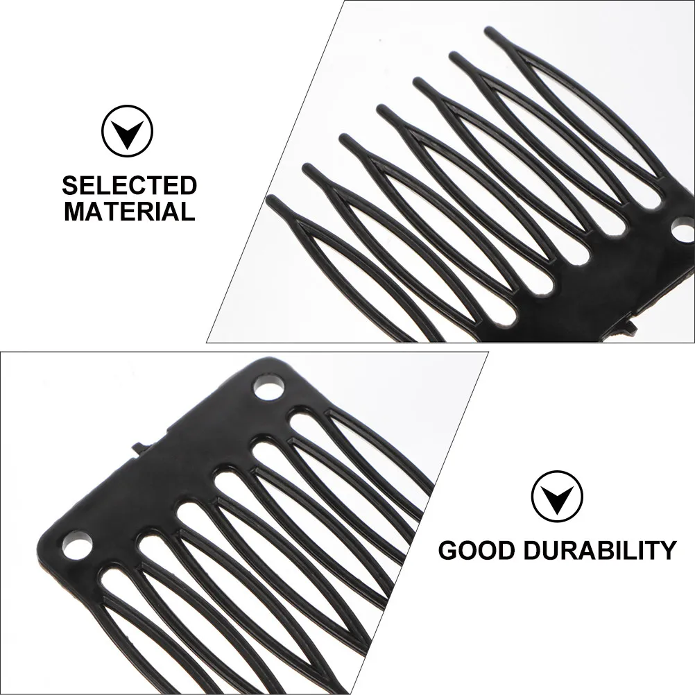 Lace Wig Comb Clips 100 Pieces Seven Tooth Plastic Secure Fit Wig Making Accessories