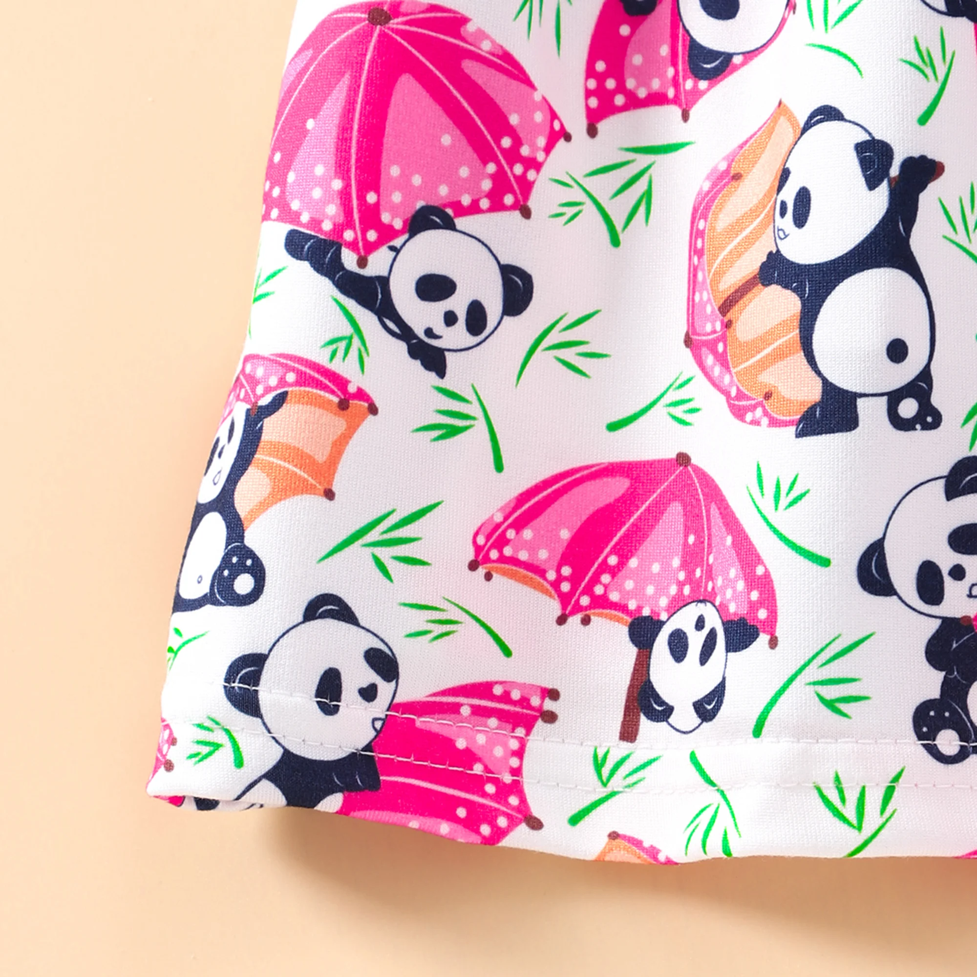 2024 Kids Girls Dress Summer Short Sleeve Panda Printing Fashion Casual Cute Children Dress Colorful Girls Clothing 3 4 5 6 7 Y