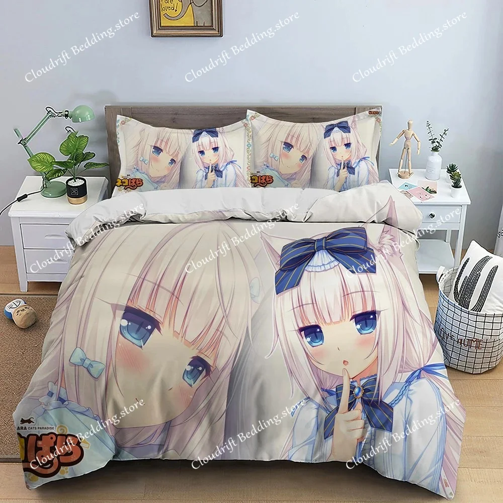 Anime Nekopara Sexy Girl Bedding Set Boys Girls Twin Queen Size Duvet Cover Pillowcase Bed Kids Adult Home Textileextile