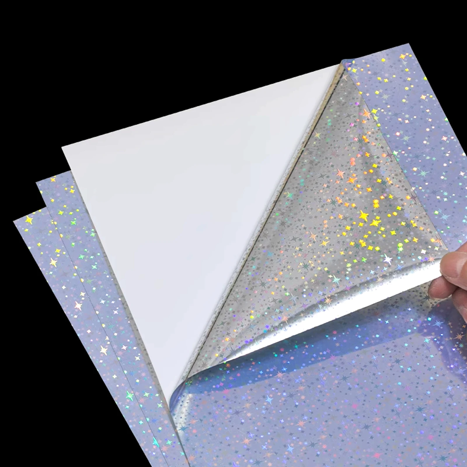 Holographic A4 Holographic Paper Shiny Printable Sheets Labels Projects Full Stars Shiny Printing Paper Design