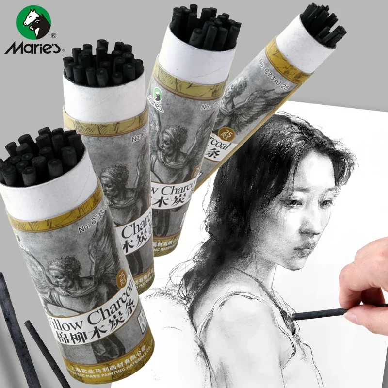 Marley Sketch Carbon Bar Soft Sketch Carbon Bar Charcoal Bar Students School Art Supplies High Quality Pure Color