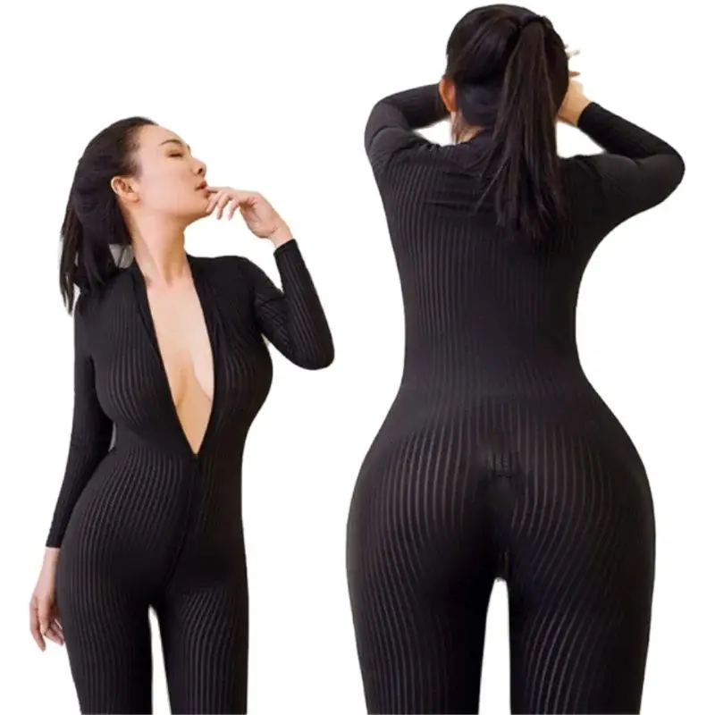 Porn Sex Body Teddy Women\'s Suit Erotic Lingerie Open Crotch Sexy Lingerie Transparent Bodystocking Catsuit Langerie