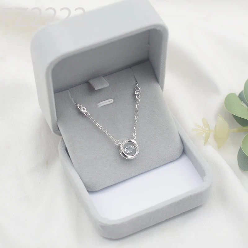 Mobius Ring 925 Sterling Silver Necklace Light Luxury ins Niche Beating Heart Clavicle Necklace