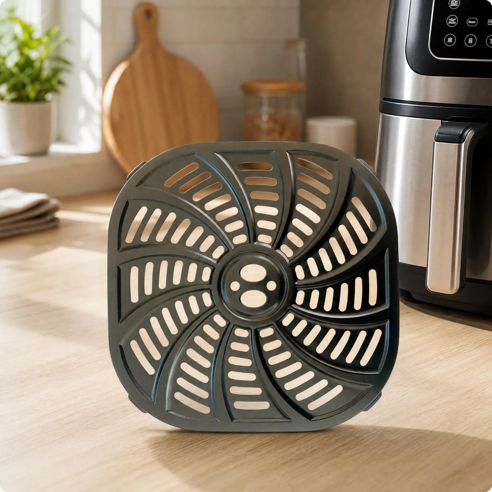Air Fryer Replacement Tray Grill Plate with Radial Ventilation Slots for Consistent Heat Flow