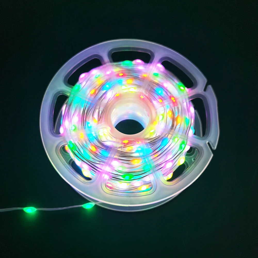 1000LEDs 26AWG Seed pixels light string WS2811 WS2812 RGBIC adresowalny indywidualnie przezroczysty czarny zielony przewód DC5V 12V