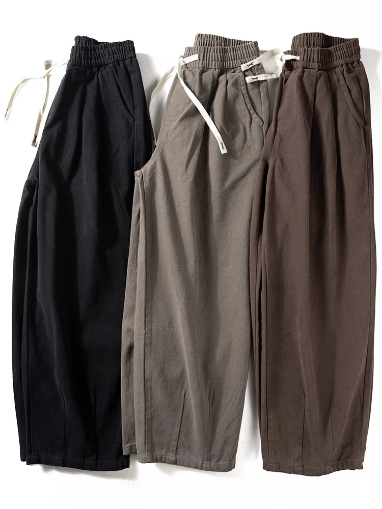 

Large Size Men's Casual Pants 300 Pou Wide Leg Loose Fit Thiened Autumn Winter Simple Sle Japanese Retro Long Trousers