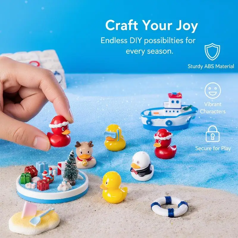 1PCS Mini Resin Duck Figurines Lovely Animal Themed Weatherproof Durable Designs for Outdoor Garden Indoor Room Birthday Gift