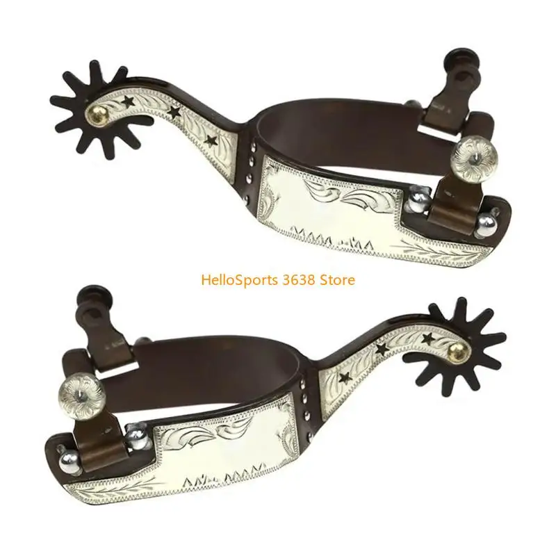 A52F منخفض الكربون الحصان الصلب تحفيز Western Cowboy Horse Spur Horse Boot for Eversiros Competition Entertainment