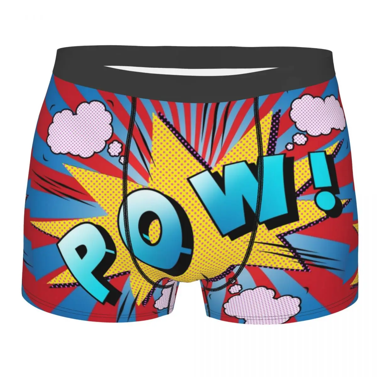 Funny Boxer Modern Comic Pop Art Shorts Panties Briefs Men's Underwear Bang Wow Boom Pow Polyester Underpants for Male