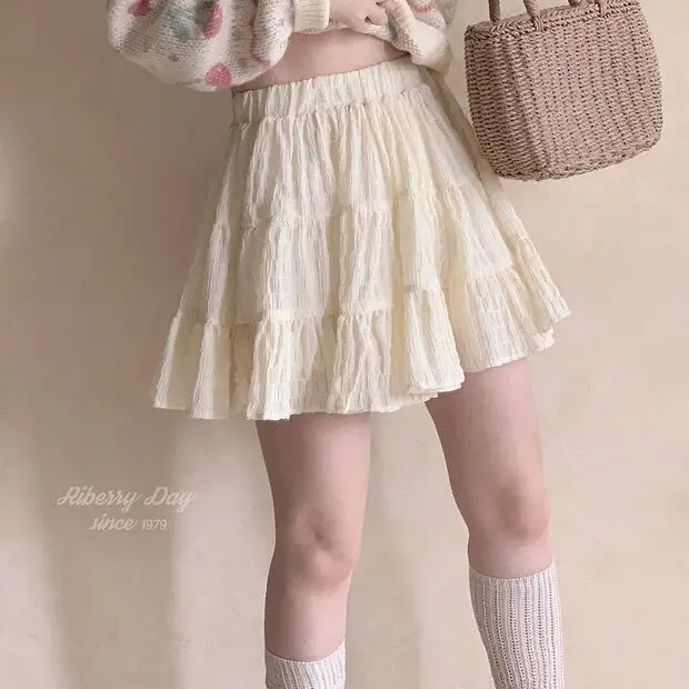 

Women's Sexy High Waisted Slim Fit Pleated A-line Mini Skirt Korean Version Fashionable Casual Short Solid Color Half Skirt L358