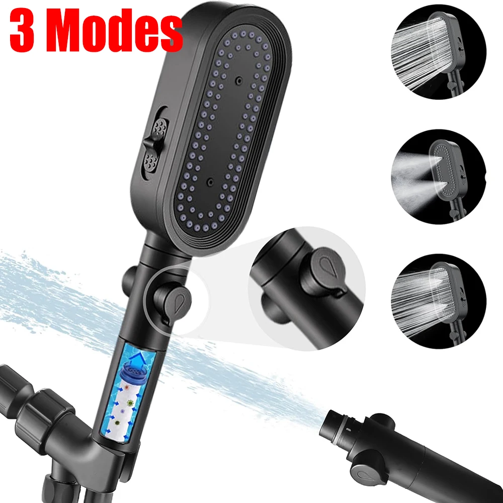 3 Setting Modes Hard Water Filter Showerhead Handheld Filtered Shower Head  Powerful High Pressure Showerhead with On-Off Switch