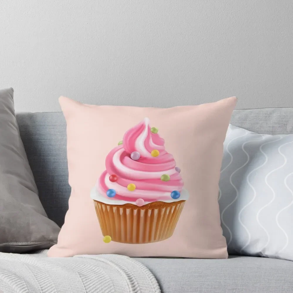 3D Pink Swirl Strawberry Sprinkles Cupcake Throw Pillow Cushions For Children Pillowcase Cushion Pillow