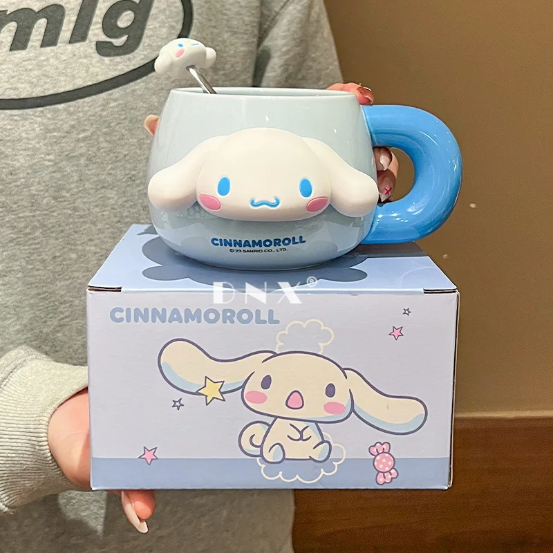 Sanrio Kuromi Mug Kawaii Cinnamoroll My Melody Anime Girls Ceramic Water Cup Sweet Cute Cartoon Milk Coffee Cup Gift for Kids