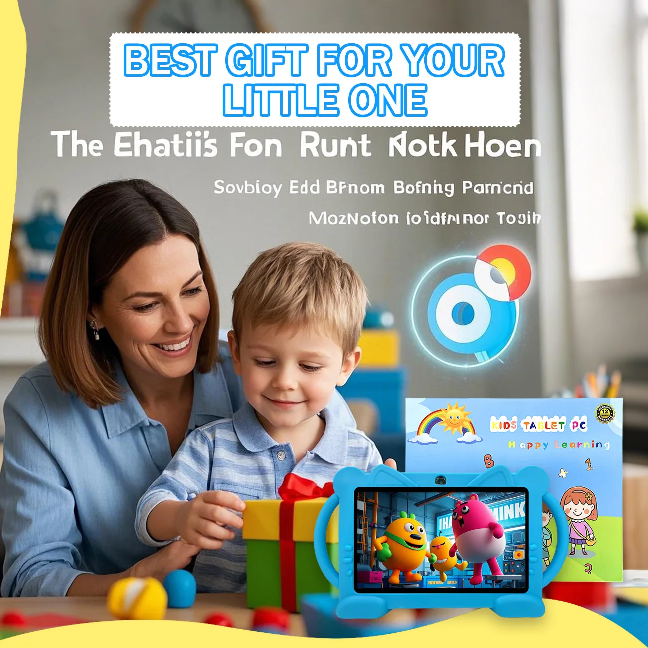 1pc 7 Polegada tablet android com controle parental & caso à prova de choque-tablet educacional e entretenimento recarregável para crianças,
