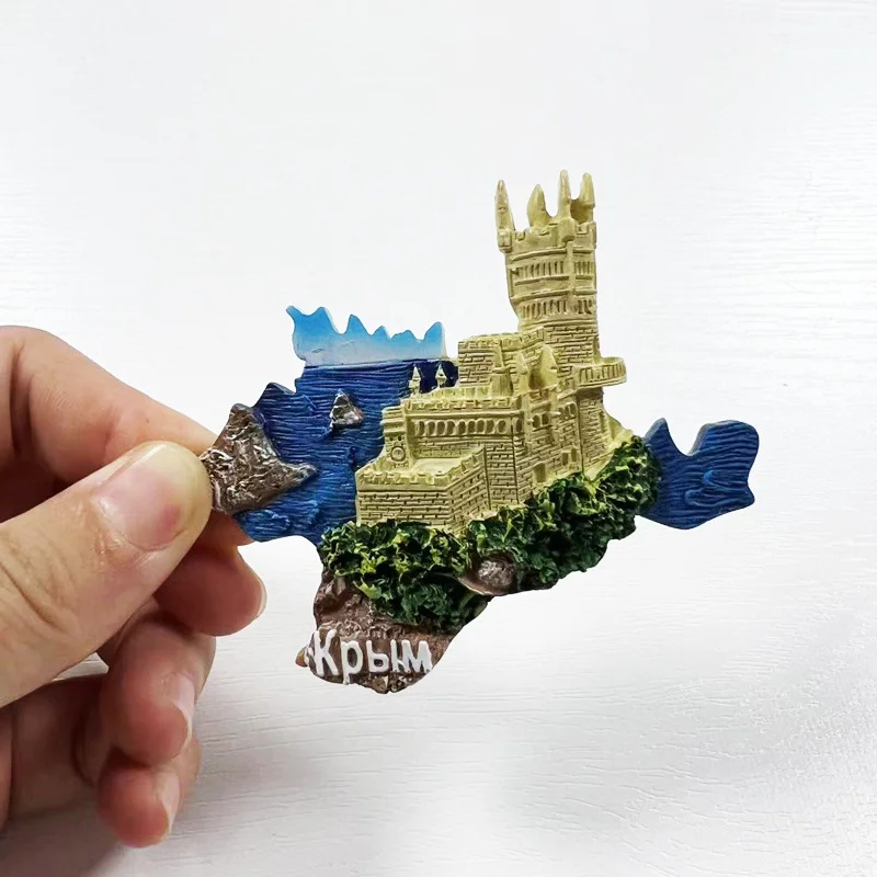 Creative Map of Crimea, Russia, Scenic Tourist Souvenir Decoration Craft, 3D Magnetic Fridge Magnet