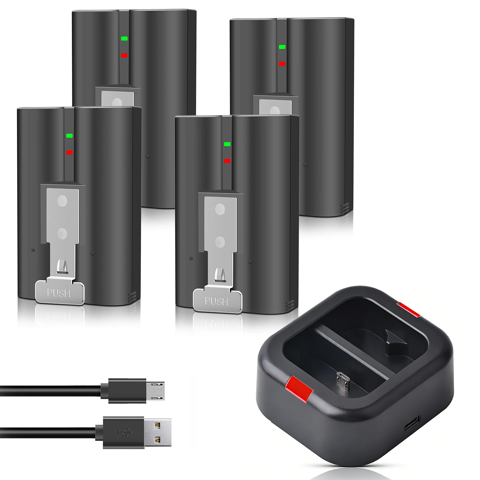 TAVT RV4 Battery and Quick Dual Charger Station For Ring Video Doorbell 2/3/4/3 Plus,Spotlight Cam,Solar Floodlight