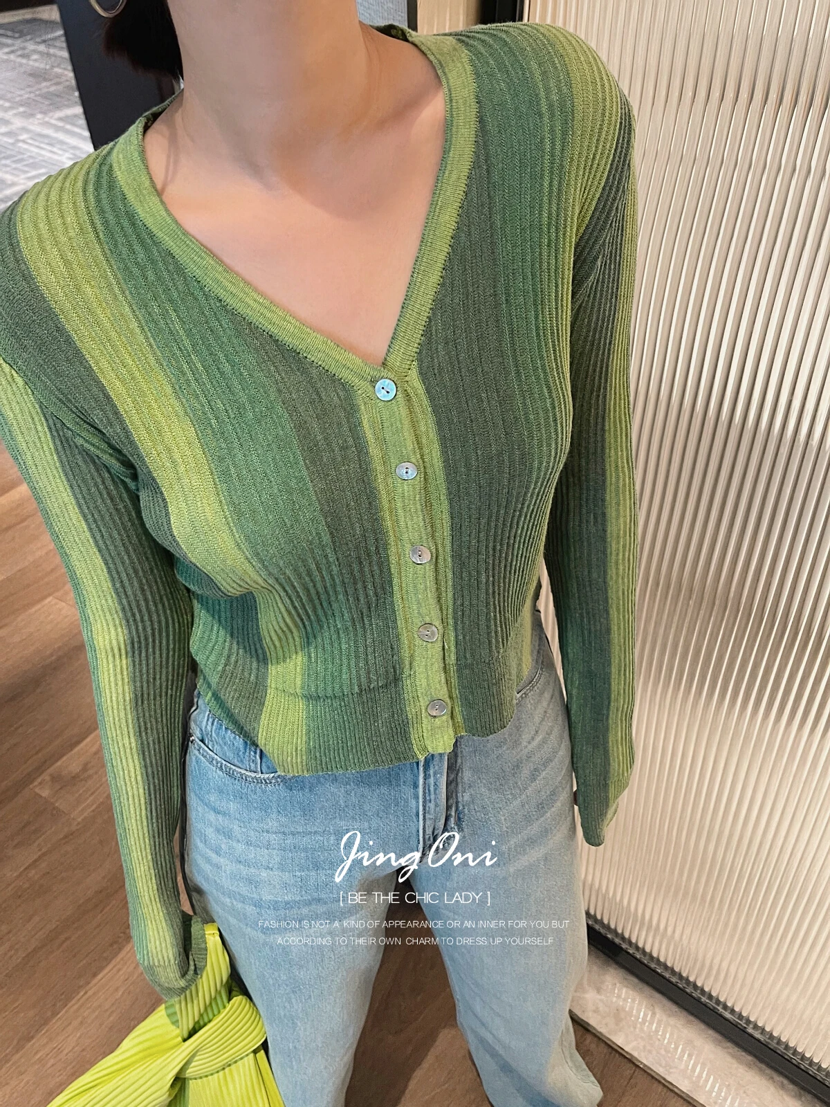 Striped Cardigan Tops Y2k Woman Clothing Spring 2024 Korean Style Fashion Vintage Long Sleeve Sweater Lightweight Knitwear New