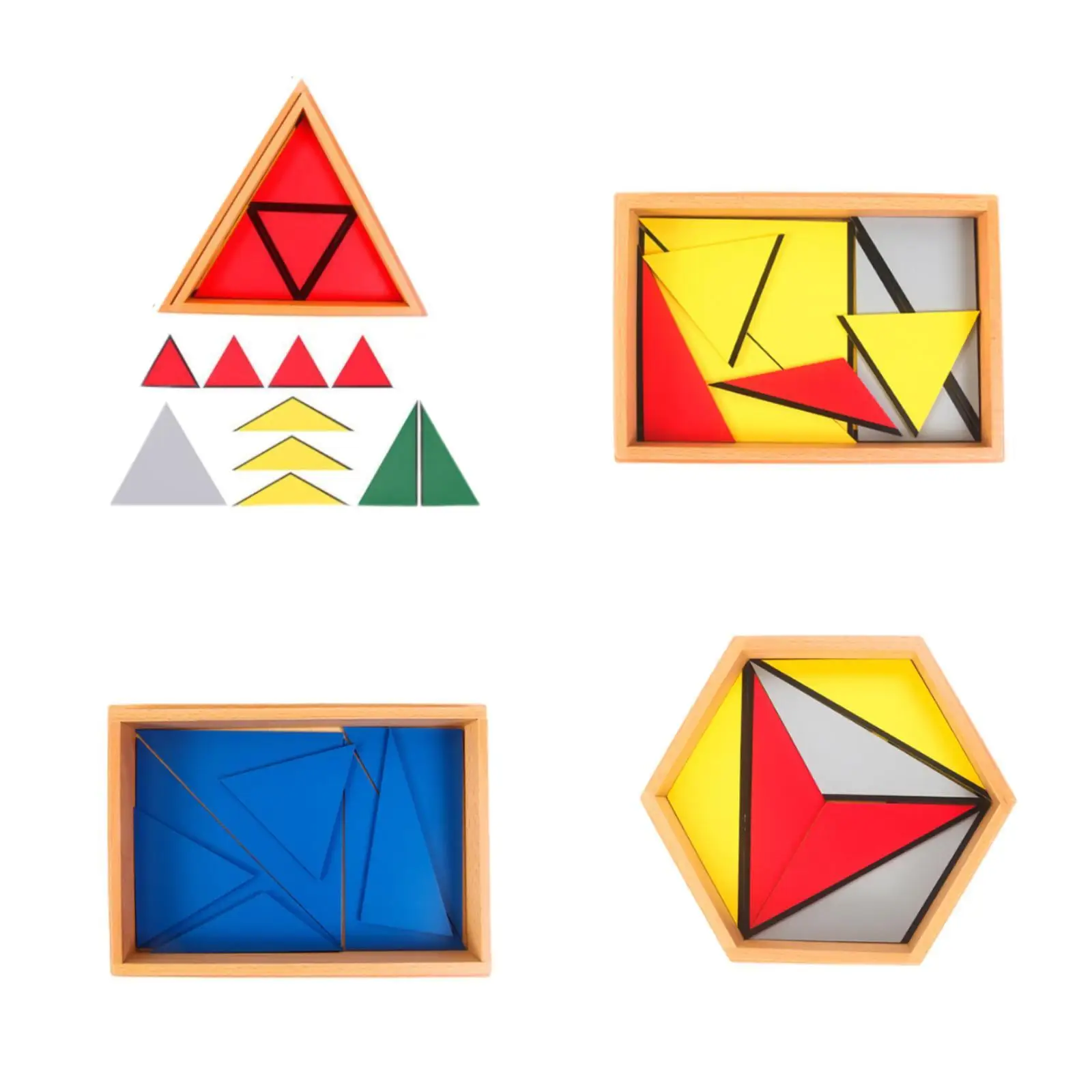 Jigsaw Puzzle Gift Shape Pattern Block Constructive Triangles Early Preschool Wooden Puzzles for Adults Boys Girls Kids Children