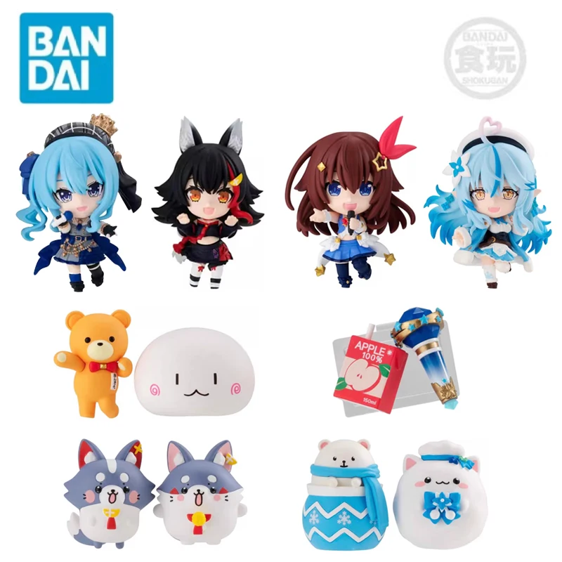 

BANDAI Genuine Shokugan Hololive Ookami Mio Yukihana Lamy Hoshimachi Suisei Tokino Sora Anime Action Figures Toys Kids Gift