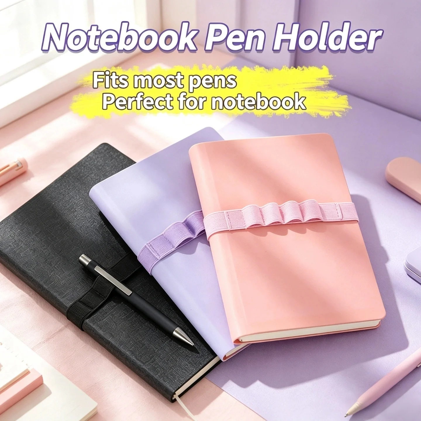 Elastic Pen Loop for Notebooks, High-Elasticity Pen Loop for Books & Notebooks - Multi-Functional Strap Pen Holder & Bookmark