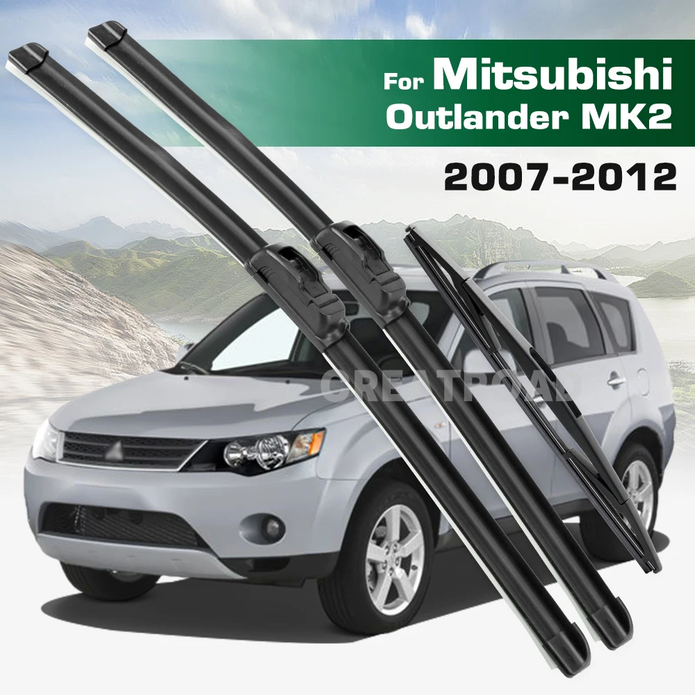 

GREATROAD Wiper For Mitsubishi Outlander 2 2007-2012 Front&Rear Wiper Blades Windshield Windscreen Window Brushes 2008 2009 2010