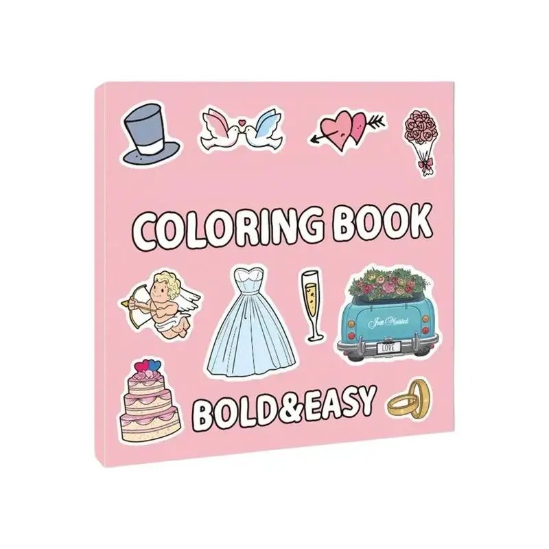 Wedding Day Coloring Book 40 Valentine's Day Coloring Pages Happy Wedding Cartoon Doodle Book Wedding Reception Game