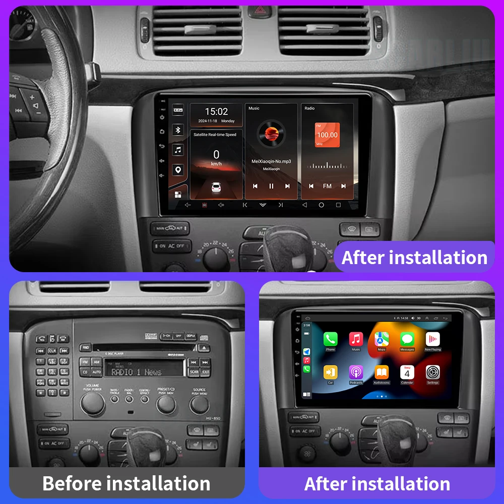 SCARLIU Android Car Radio For Volvo S80 1998-2006 Android Multimedia Player Navigation GPS DVD Tape Recorder Carplay 4G