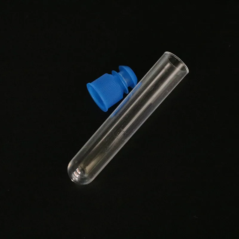 1 Pack/10 Pieces 12x60mm Science Laboratory Supplies Disposable Transparent Plastic Test Tube