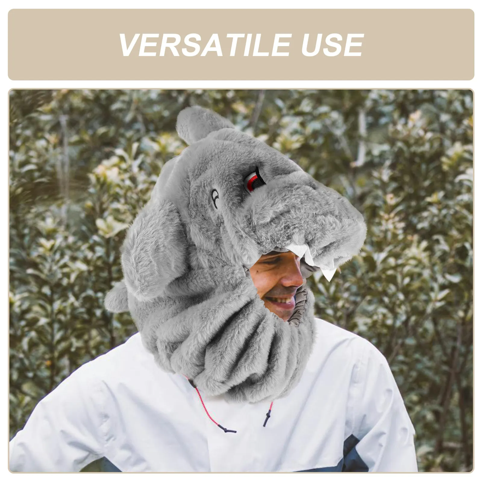 Funny Shark Head Motorcycle Cover for Men Women Cool Trendy Animal Mask Decoration Bike Snowboarding Ski Riding