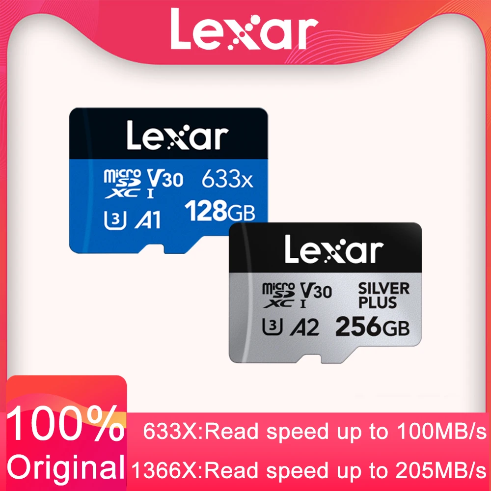 بطاقة ذاكرة Lexar Class 10 A1 256GB 128GB 64GB SDXC V30 U3 32GB SDHC V10 U1 512GB A2 1066x Micro SD بطاقة فلاش Microsd للهاتف