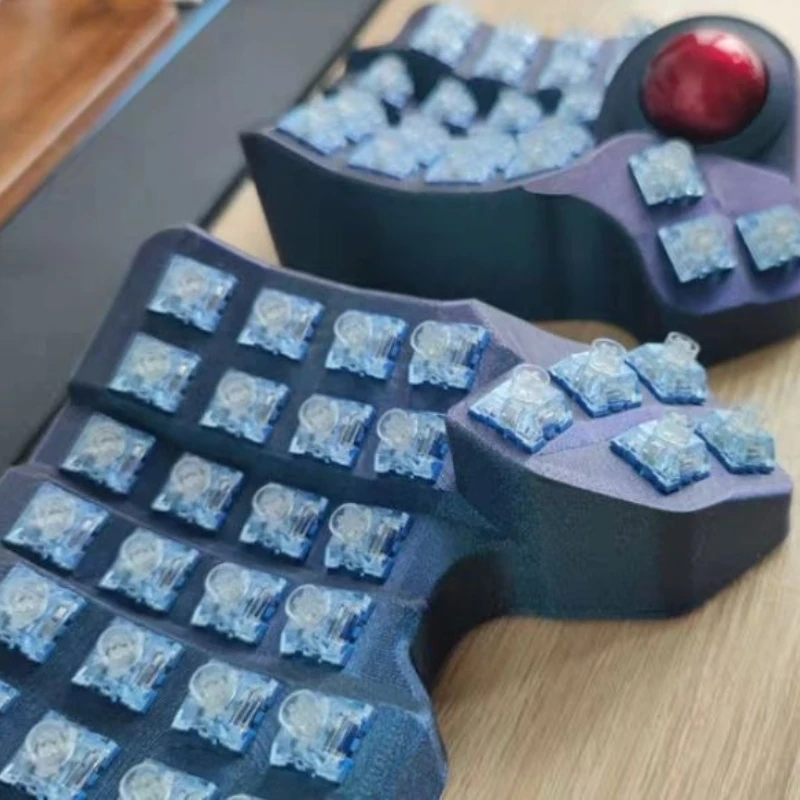Charybdis Keyboard Kit Bluetooth Split Keyboard 4*6 Custom RGB ZMK Hot Swap Curved Keyboard Without Axis and keycaps/Trackball