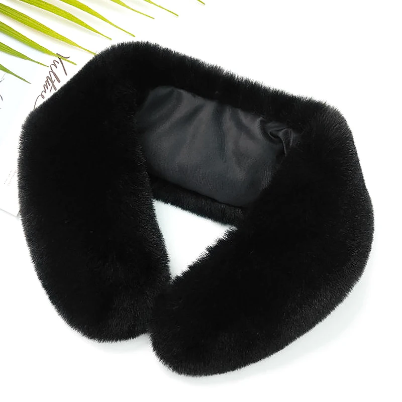 Winter Fluffy Faux Fur Collar For Women Plush Fake Fur Soft Warm Neck Warmer Fluffy Neck Collars Scarves For Down Jacket