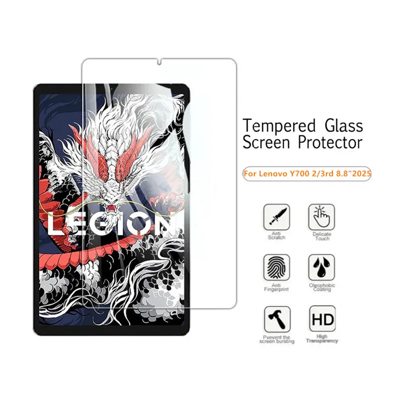9H Tempered Glass Film For Lenovo LEGION Y700 3rd Generation 8.8 inch 2025 TB321FU HD Screen Protector for Y700 2nd 2023 TB320FU