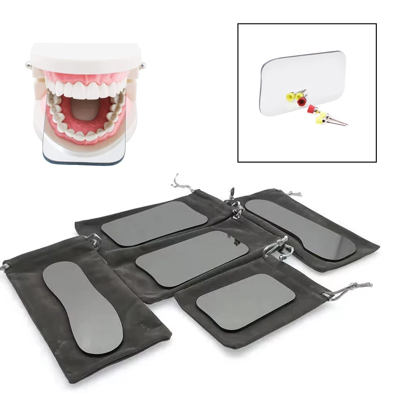 Dental Mirror Rhodium Coated 2-Side Reflector Intraoral Photographic Glass Mirror Dental Examination Tool