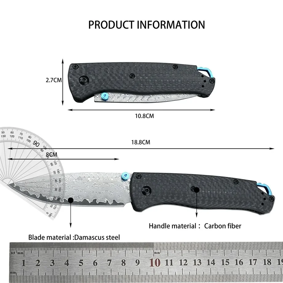 BM 535/533 Pocket Folding Knife S90V Blade Carbon Fiber/Titanium Alloy Handle Portable Outdoor Survival Hunting Cutting Knives