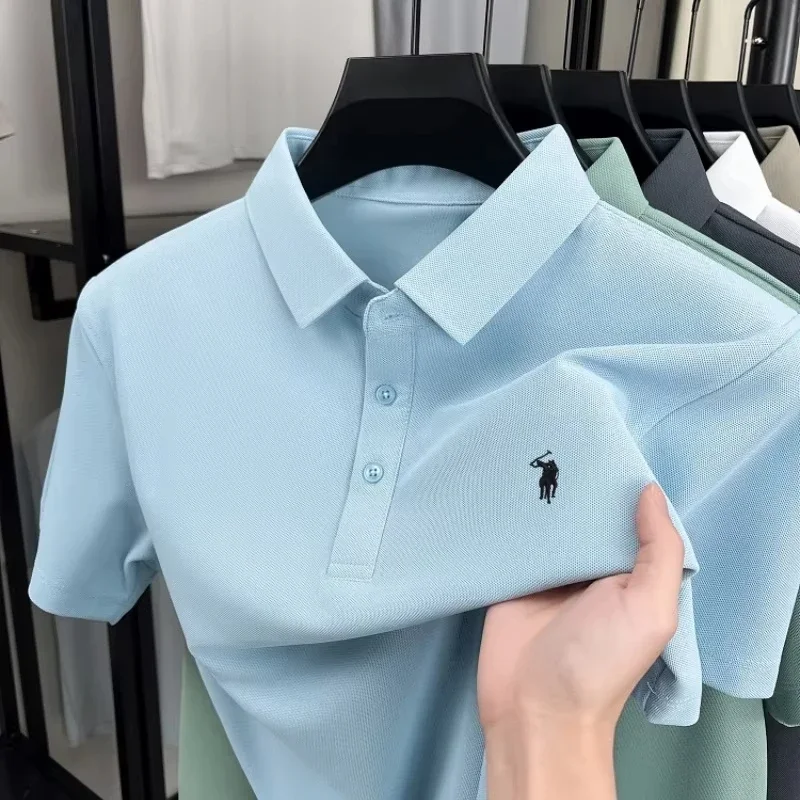 Men's Summer New Short Sleeve Polo Shirt Premium Printed Fashion Casual Business Collared