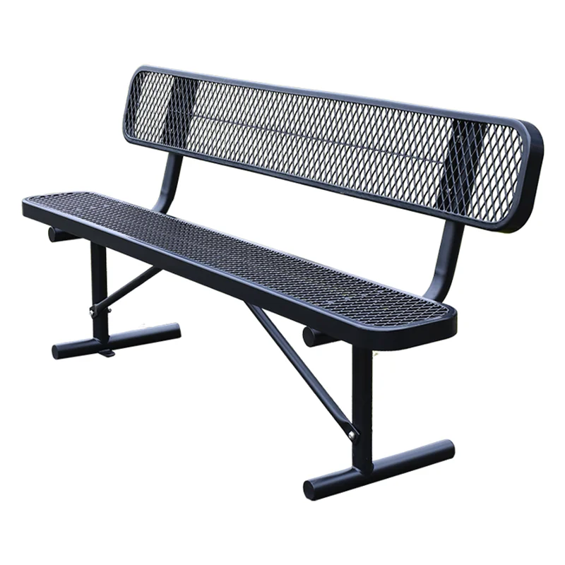 

8Ft Commercial Public Metal Bench Outdoor Park Bench Decoration Outdoor Garden Steel Seat