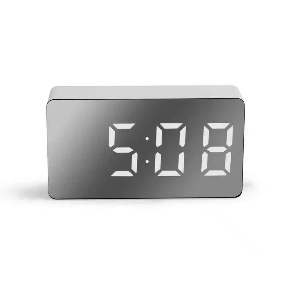 LED Mirror Table Clock Digital Alarm Red Light Snooze Display Time Night Light Desktop USB Alarm Clock 5V Home Decor Desk clock