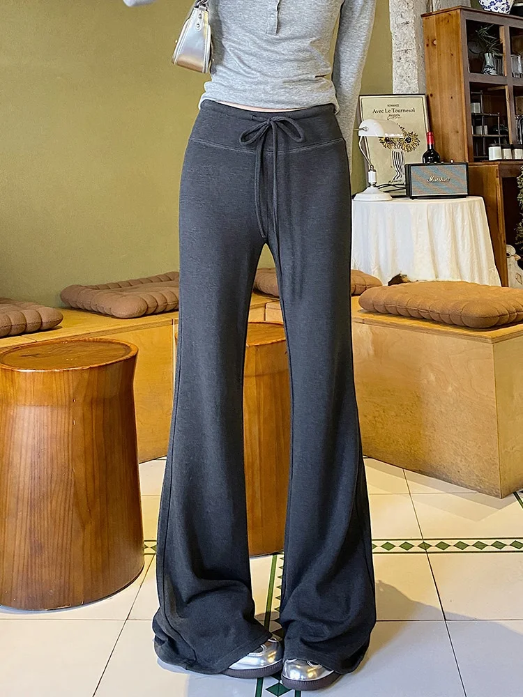 

Trendy American Sle High Waist Slimming Yoga Pants Women's Bell Bot Sports Trousers Straight Leg Sweatpants