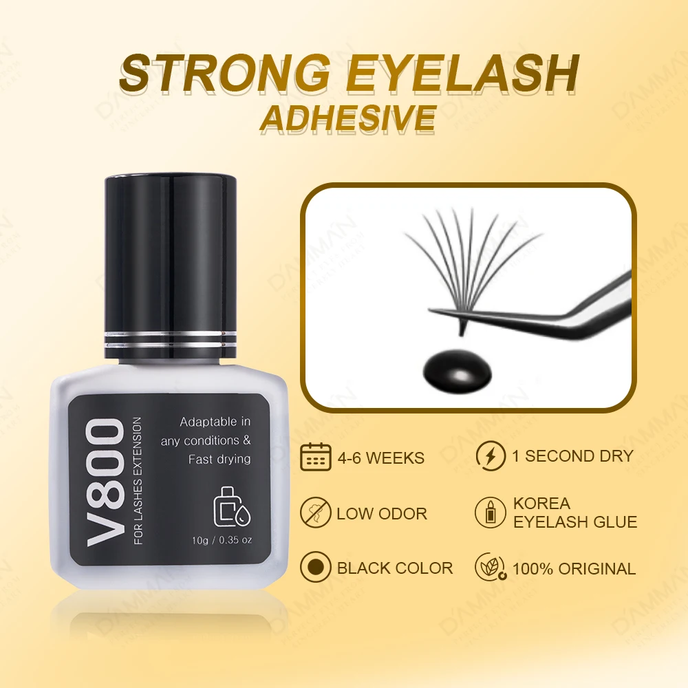 3Bottles 10ML v800 Eyelashes Glue 1Sec Black Fasting Drying Lashes Glue Professional Eyelash Extenxions Adhesive Makeup Tools